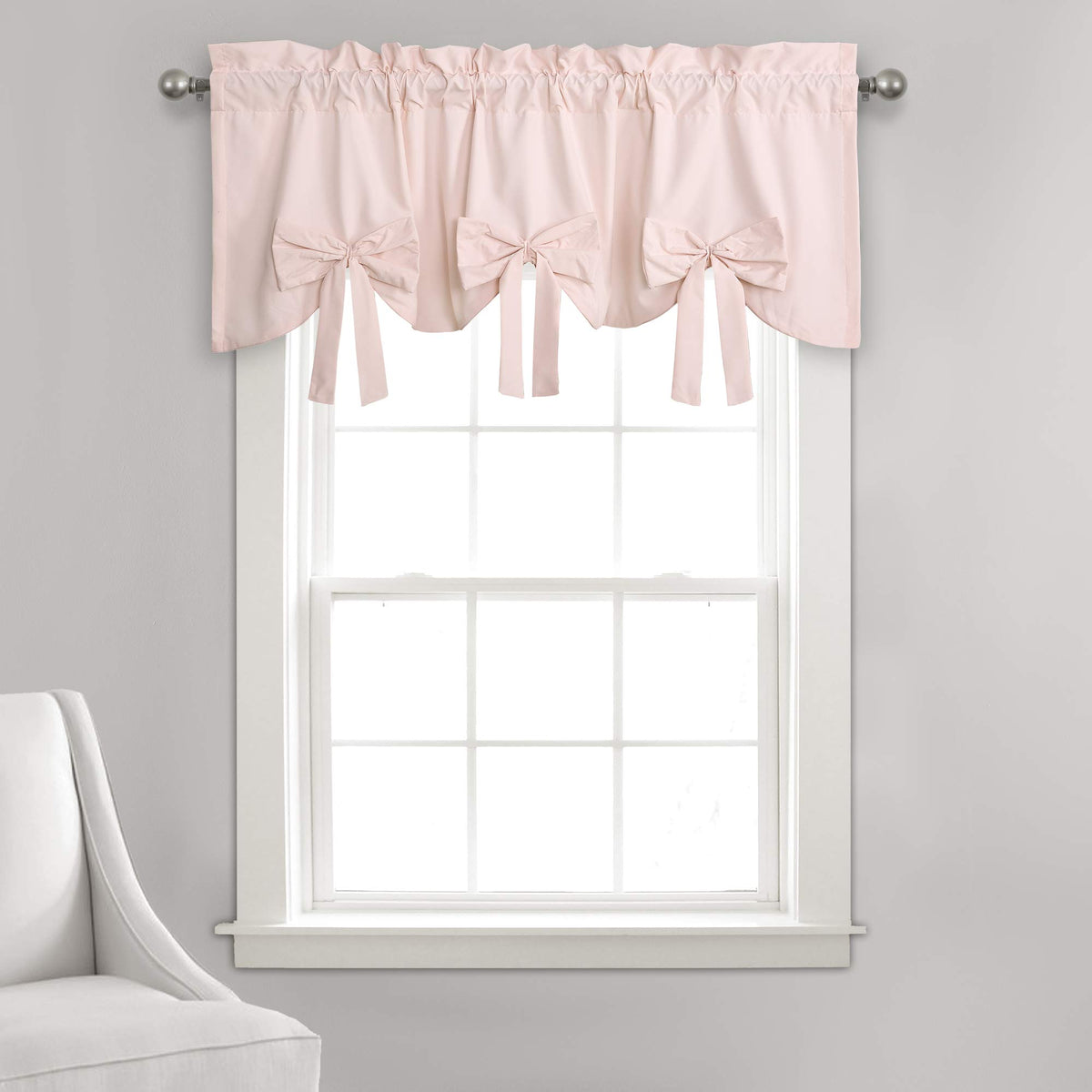 Lush Decor Melody Bow Valance with three center bows for cottage-core window charm.