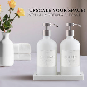 LUSSPA Boston-round glass bottles pair with durable stainless steel pumps