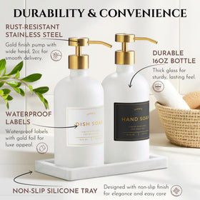 LUSSPA wide pump tops deliver smooth dispensing for dish soap
