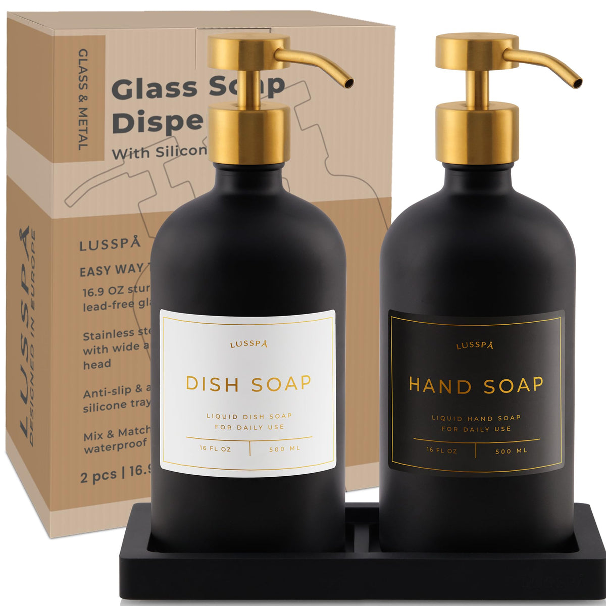 Chic black and gold design suits modern kitchens and bathrooms with functional appeal.