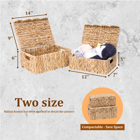 LUSYDECO natural water hyacinth baskets add texture to any room