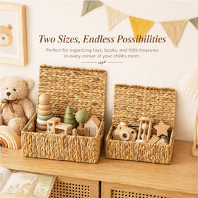LUSYDECO nursery toy and book storage baskets keep essentials tidy
