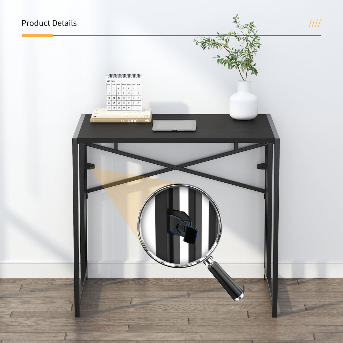 Lutown-Teen folding desk ready to use right out of the box.