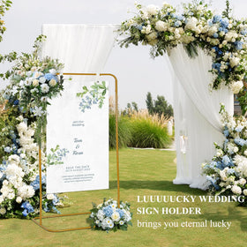 Luuuucky heavy-duty-iron-frame endures weather and keeps signs upright.
