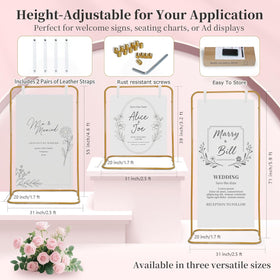 Luuuucky leather-hanging-straps securely hold signs up to 0.4 inches thick for stability.