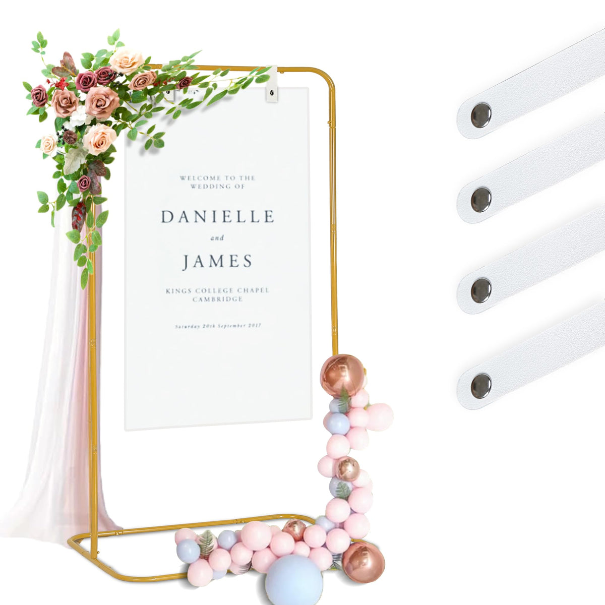 Luuuucky wedding sign holder 31-wide display for welcome signs and seating charts.