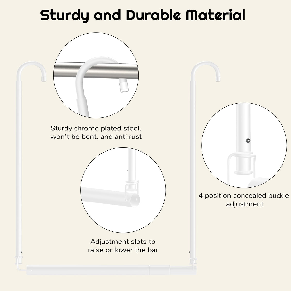 Luvenia durable chrome steel construction, anti-rust finish for long-lasting use.