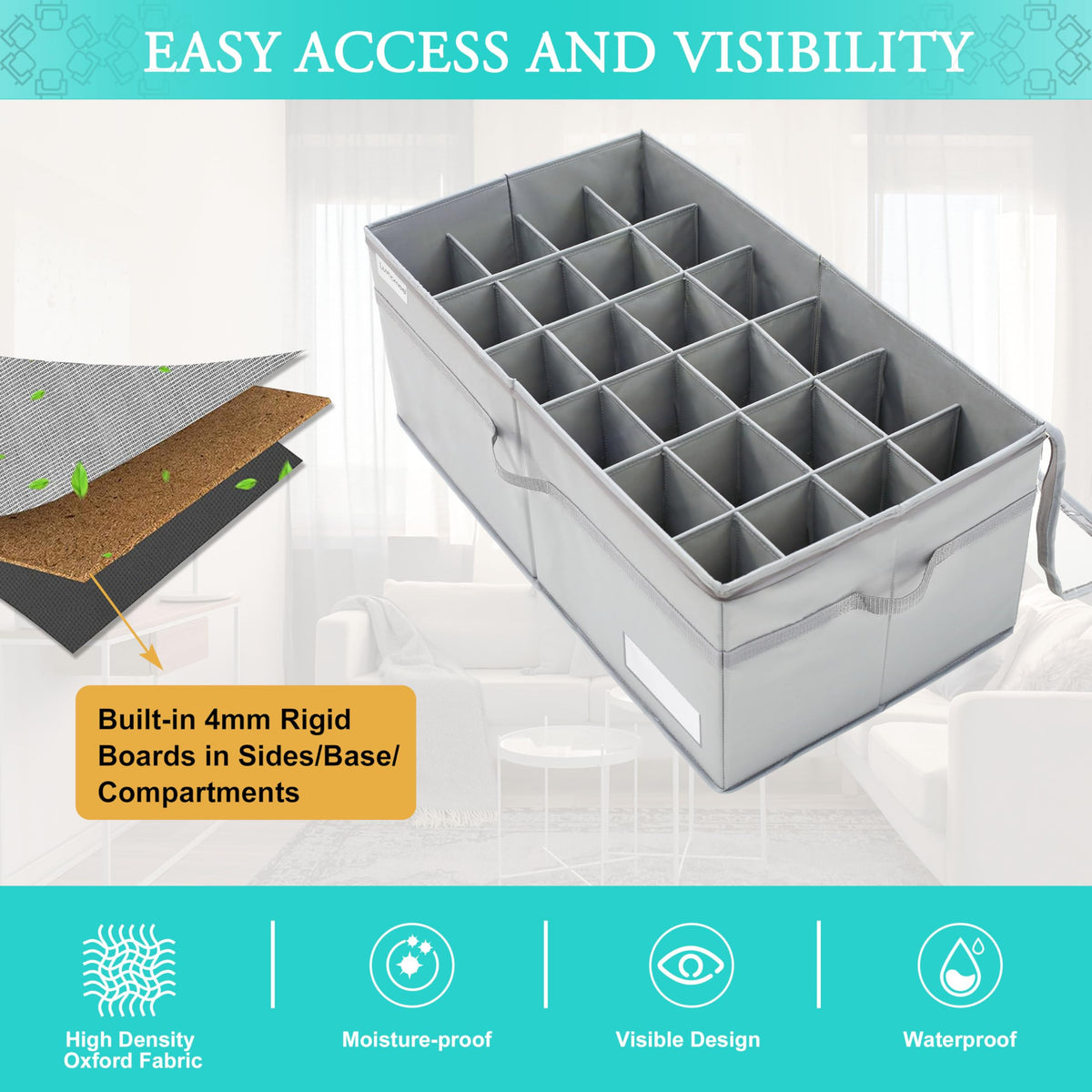 LUVHOMEE reinforced handles ease lifting and transport.
