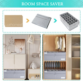 LUVHOMEE 24-compartment bin simplifies closet organization at a glance.