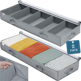 LUVHOMEE under-bed storage bags 2-pack with clear view of contents for quick outfit retrieval