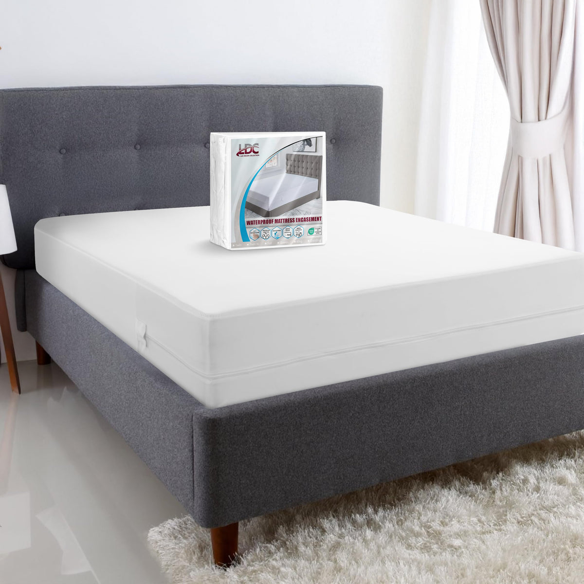 LUX Decor Queen encasement easy to care for and durable.