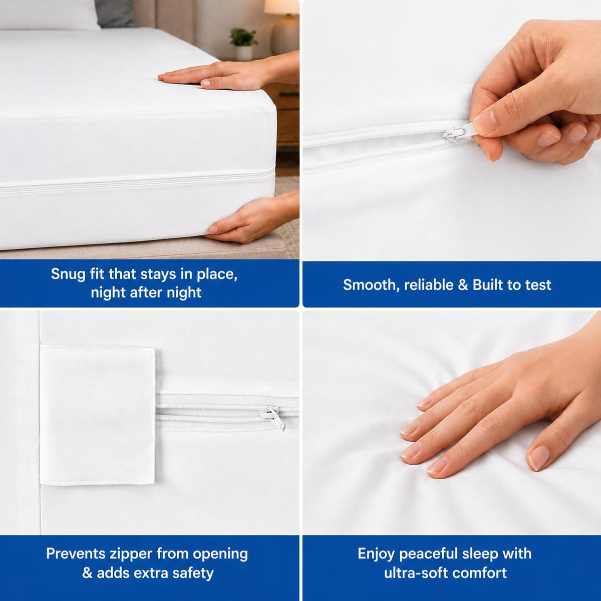 LUX Decor Queen encasement ideal for homes, hotels, dorms, and guest rooms.