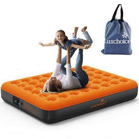 Luxchoice queen air mattress with flocked surface for a soft, comfortable night outdoors.