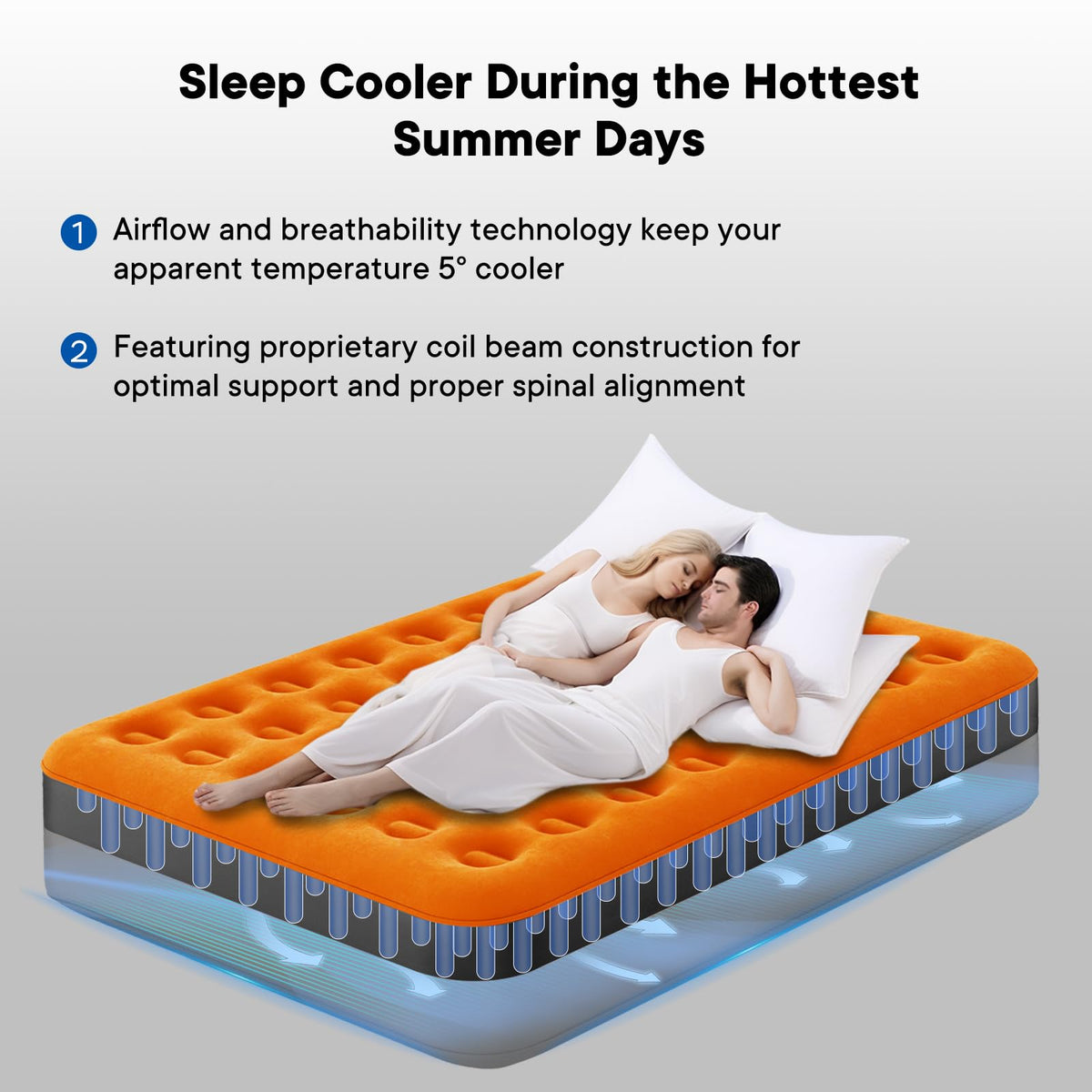 Luxchoice queen air mattress outdoors for lounging at the beach or road trips.