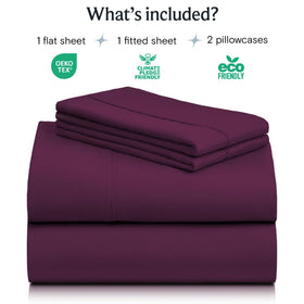 LuxClub 4pc queen sheet set with deep-pocket 16in fits deep mattresses and toppers.