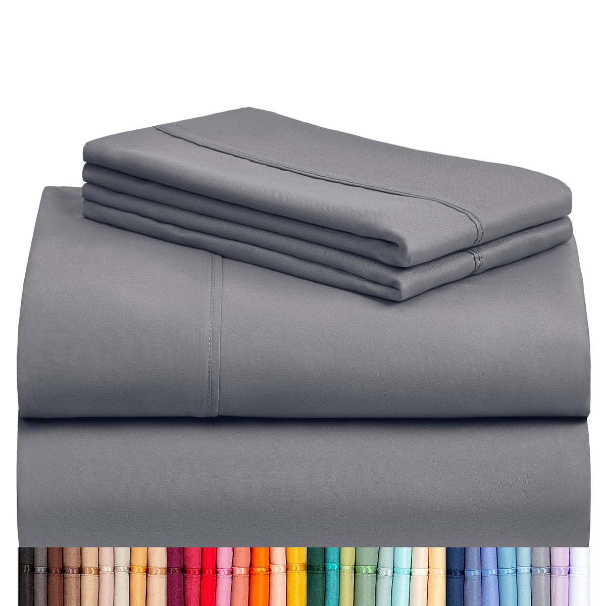Packaging for LuxClub 4pc queen sheet set, ideal gift presentation.