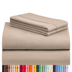 LuxClub 4pc queen sheets fitted with deep pockets for secure mattress fit
