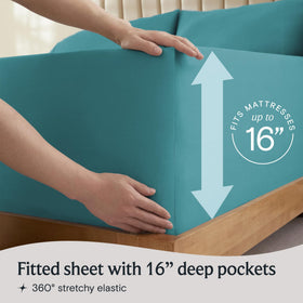 LuxClub breathable microfiber teal queen enhances nightly comfort.