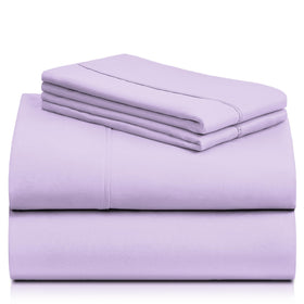 LuxClub lavender cooling microfiber texture seen up close.