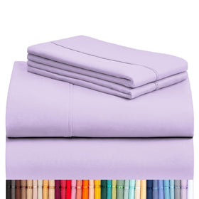 LuxClub lavender-queen-sheets-set offers silky softness and cooling comfort.