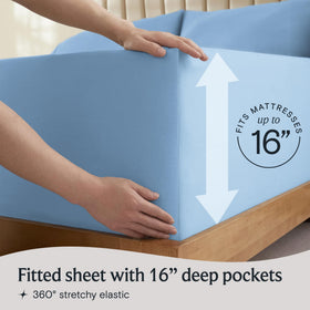 LuxClub memory foam-friendly deep-pocket queen sheets accommodate toppers easily.