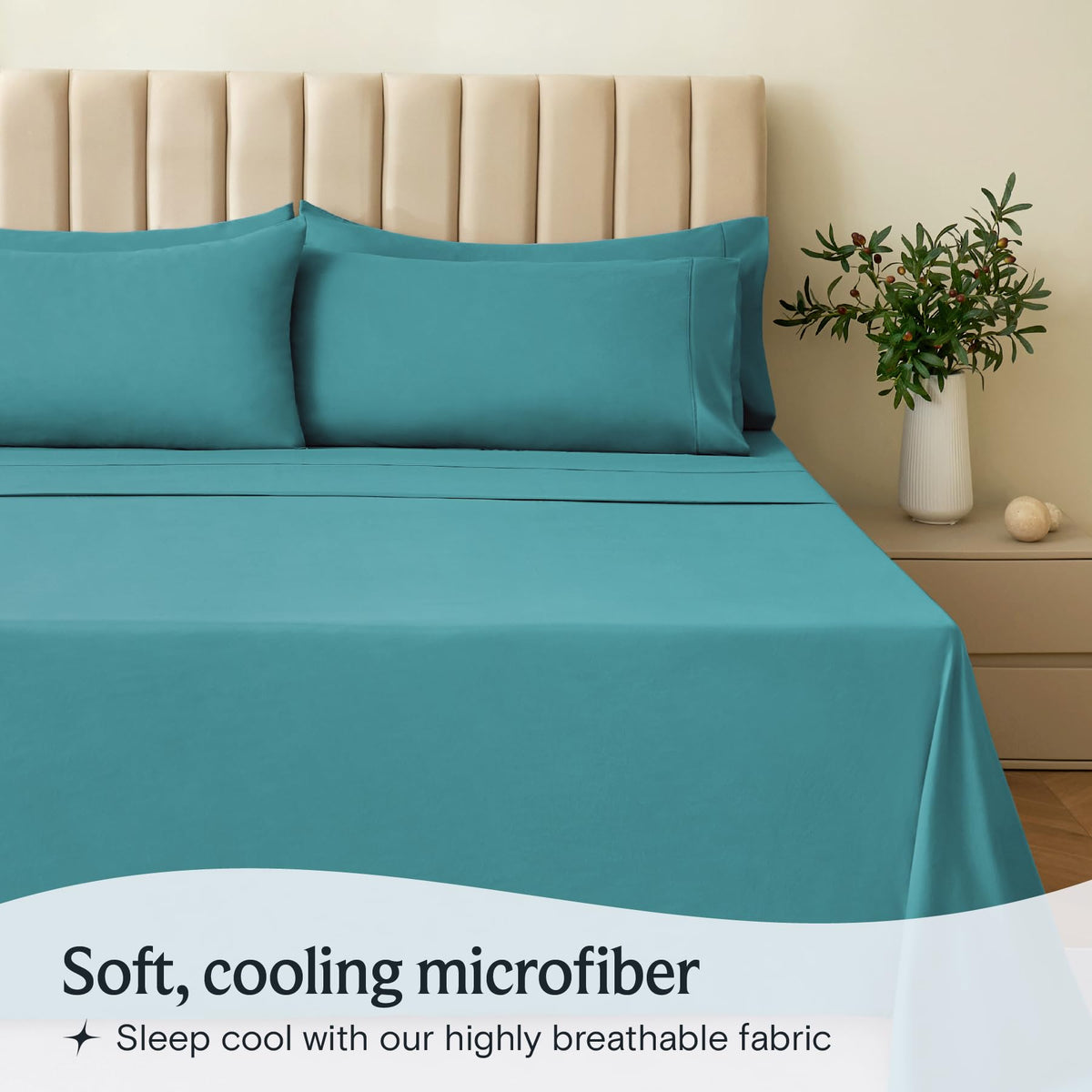 LuxClub pillowcase teal queen delivers silky softness and wrinkle resistance.