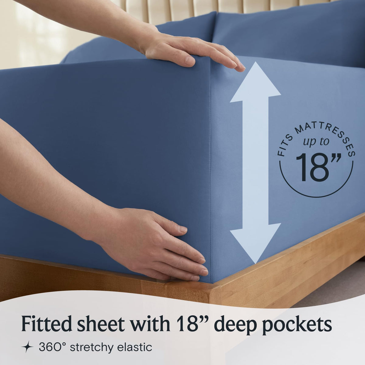 LuxClub queen sheets with elastic all around for a snug bed fit.