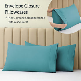 LuxClub silky-soft texture teal queen offers hotel-grade feel at home.