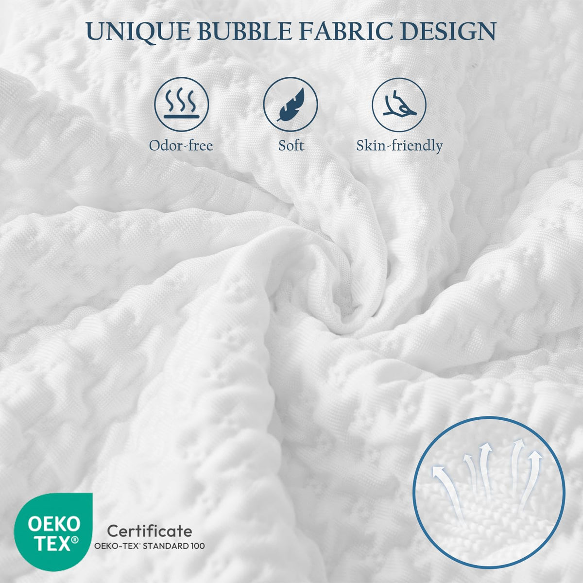 Luxe Linen CertiPUR-US and Oeko-Tex certified pillow for safe, skin-friendly use.