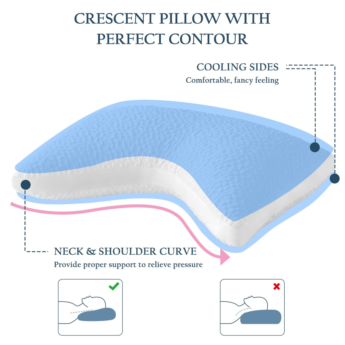 Luxe Linen pillow with extra foam filling offers customizable height for personalized comfort.