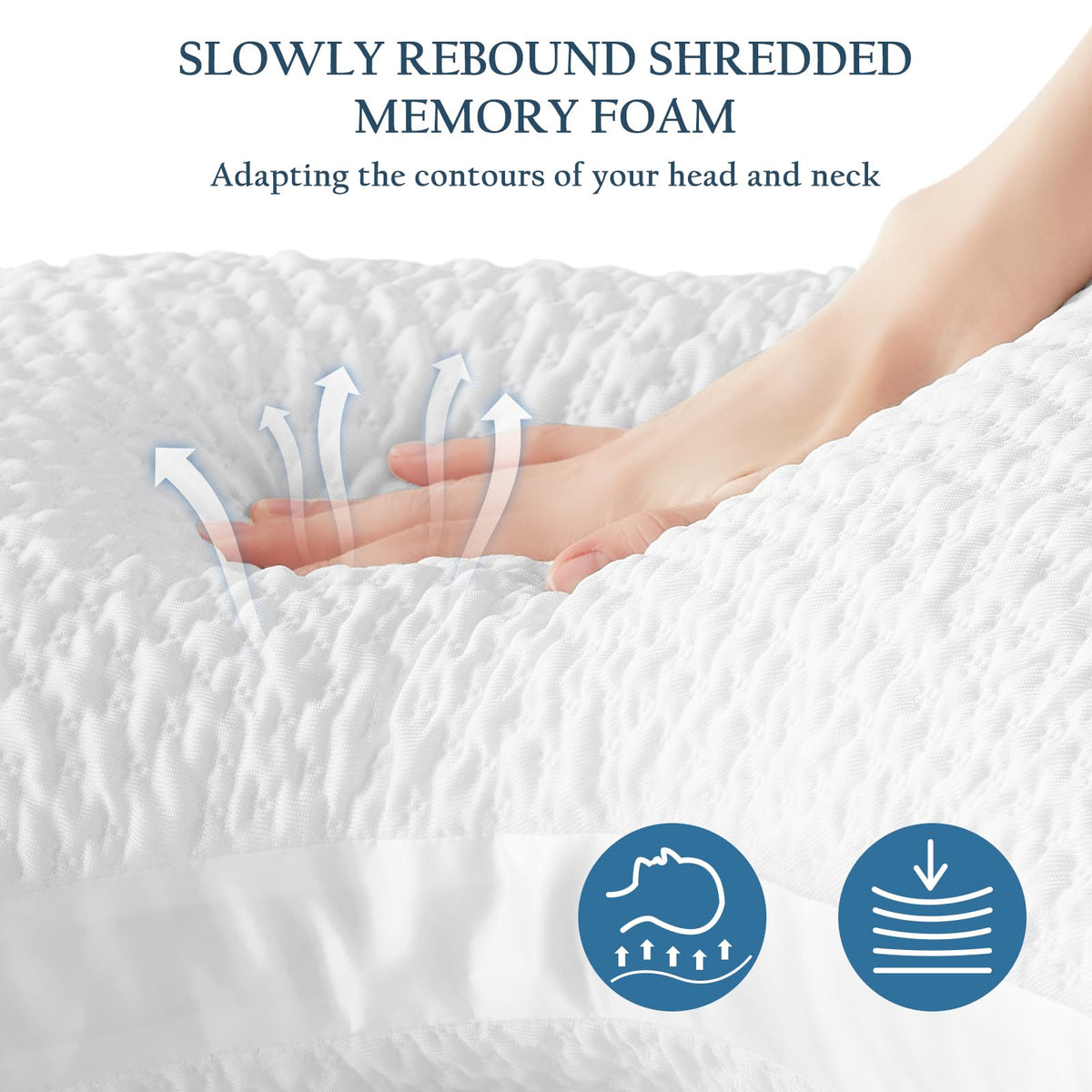 Luxe Linen neck and shoulder support pillow suited for multiple sleeping positions.
