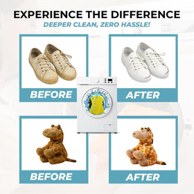 Luxenox heavy-duty zipper with auto-lock keeps shoes sealed throughout wash.