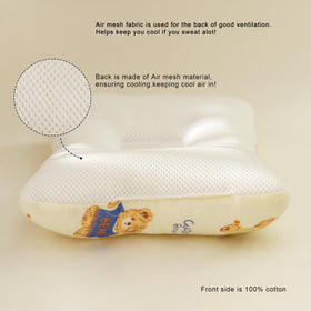 LUXHOUSE Teddy pillow back mesh view showing breathable 3D-air design for cooling warmth.