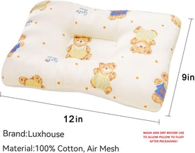 LUXHOUSE Teddy pillow cotton exterior with pearl cotton filling for plush support.
