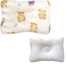 LUXHOUSE Teddy pillow front view with soft cotton cover for travel comfort.