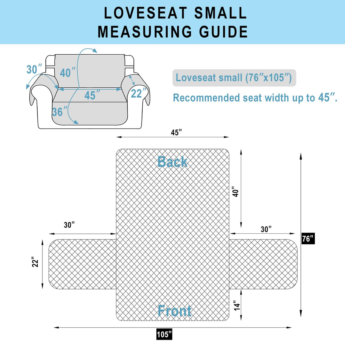 Luxshare Home machine-washable loveseat cover for easy cleaning