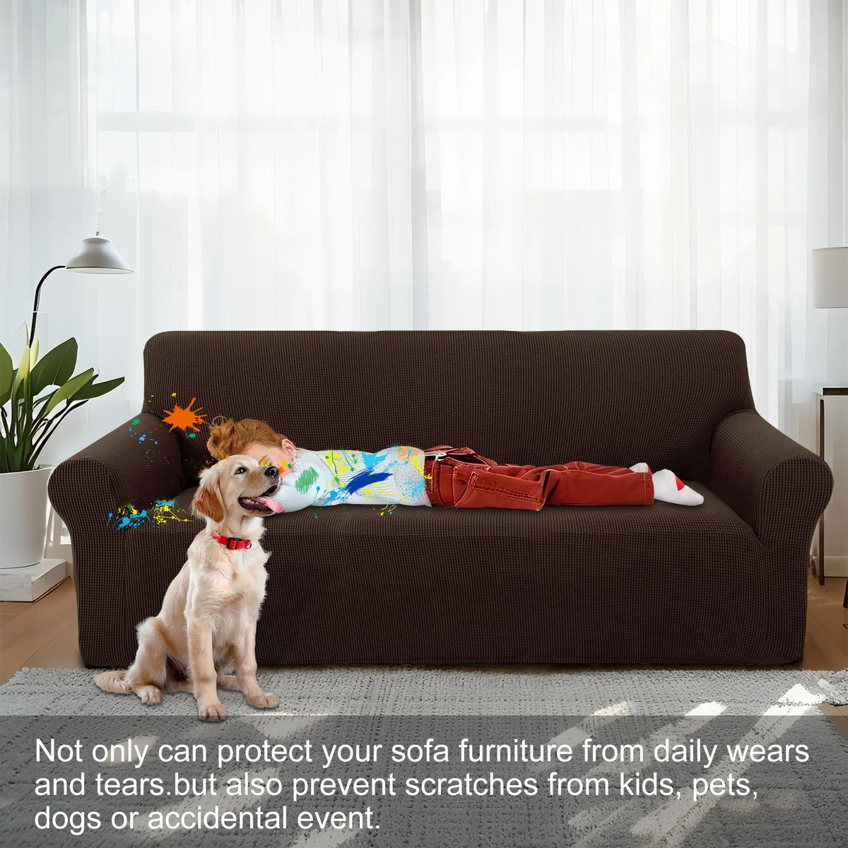 Luxshare Home non-skid foam detail keeps the cover securely in place on busy days.