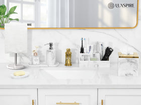 Luxspire marble-look bathroom organizer blends style with practical storage