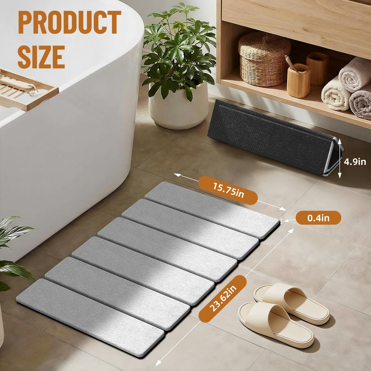 Luxspire stone bath mat showing rapid absorption in action.