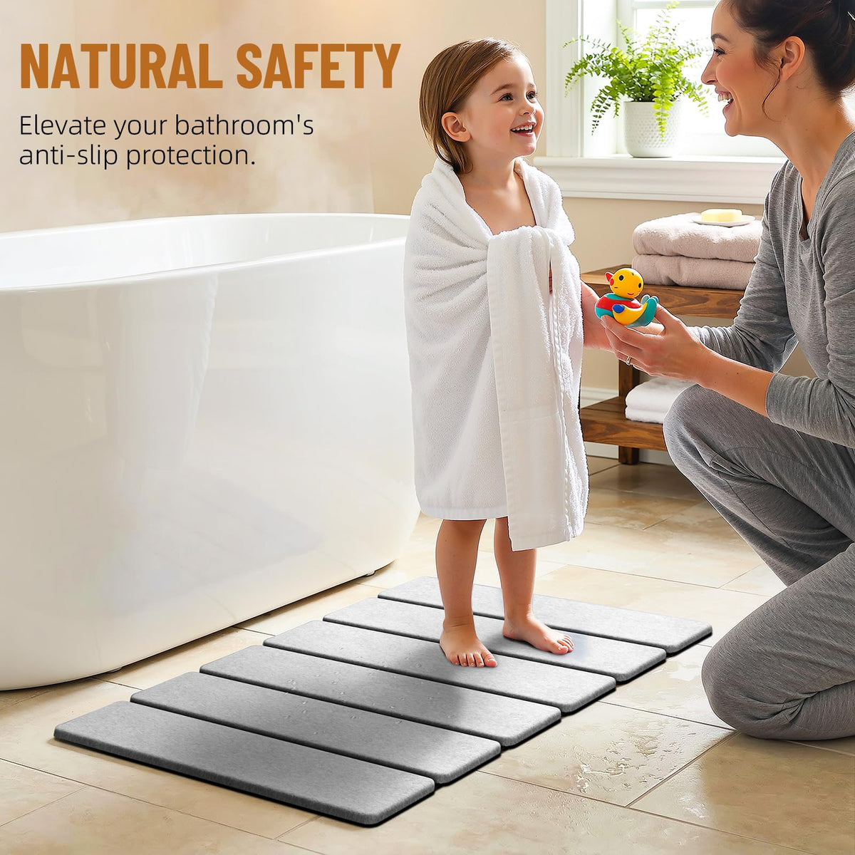 Luxspire bath mat ideal for entryways and kitchen use.