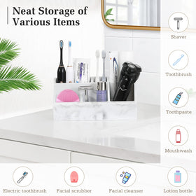 Luxspire toothbrush holder marble design adds elegant countertop storage