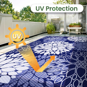 LuxStep Outdoor Rug easy to clean with water or a damp cloth.