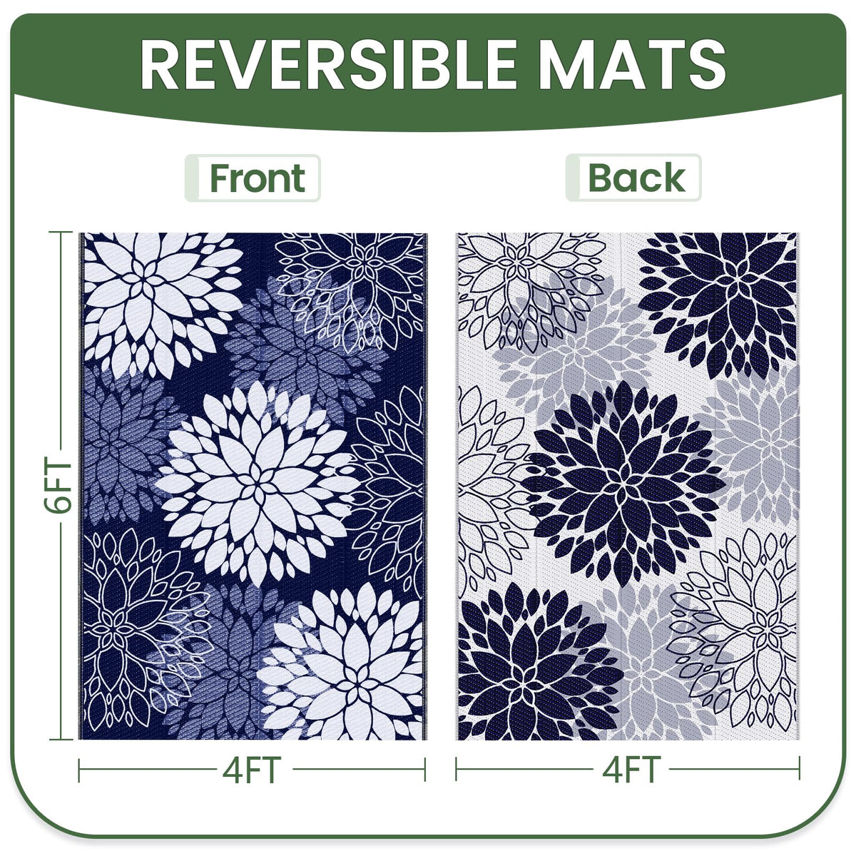 LuxStep Outdoor Rug UV-resistant coating keeps colors vibrant in direct sunlight.