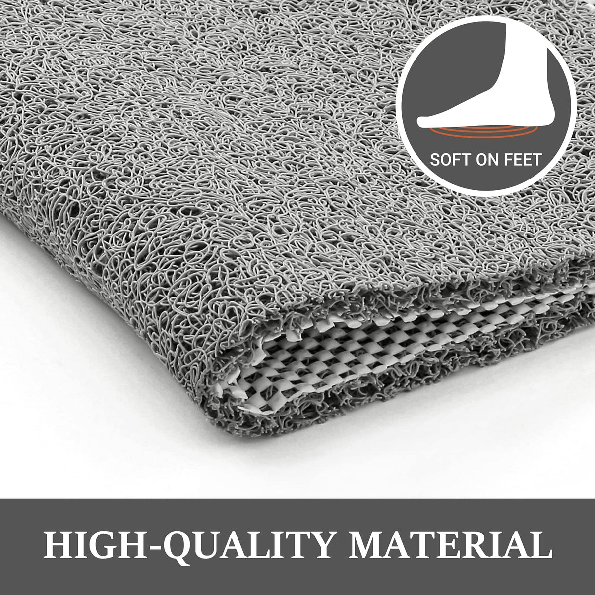 LuxStep PVC loofah bathmat soft texture for gentle cleansing.