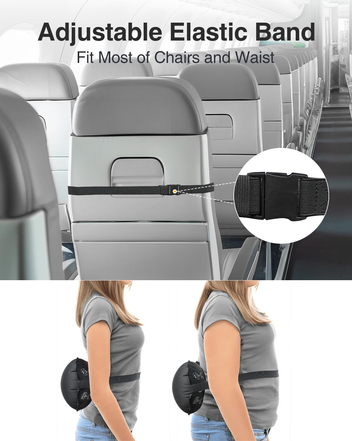 Luxtude back support ideal for planes, offices, and cars
