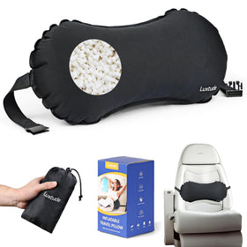 Luxtude inflatable lumbar pillow provides portable back support on planes