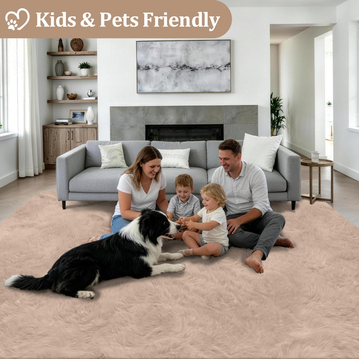 Luxturiy non-slip backing keeps the rug in place for busy homes