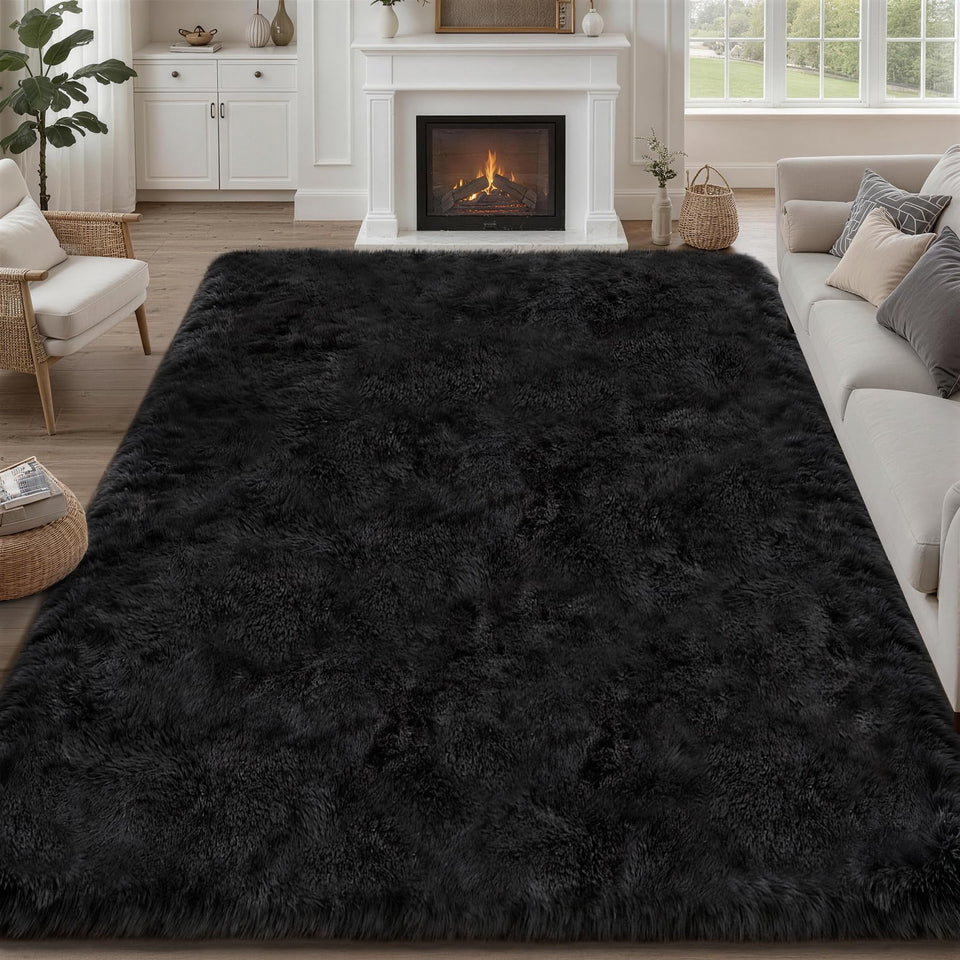 Luxturiy 8x10 ultra-soft shag rug provides cloud-like comfort for living spaces.