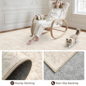 Luxturiy anti-slip backing keeps large rug securely in place.