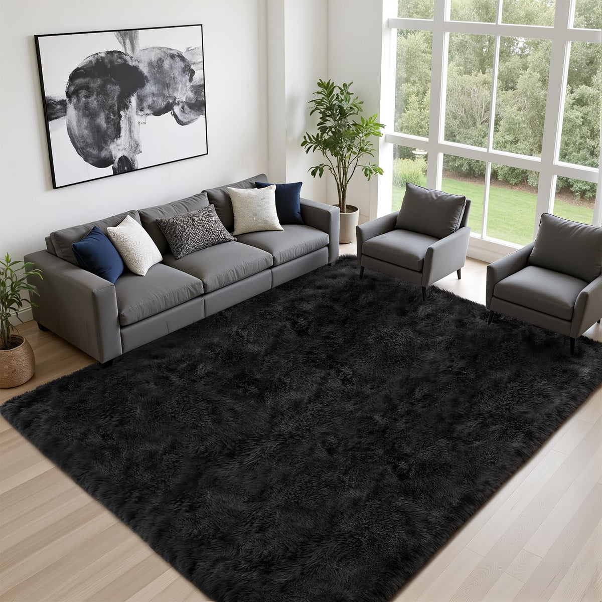 Luxturiy memory foam interlayer rug offers cushioned underfoot support.